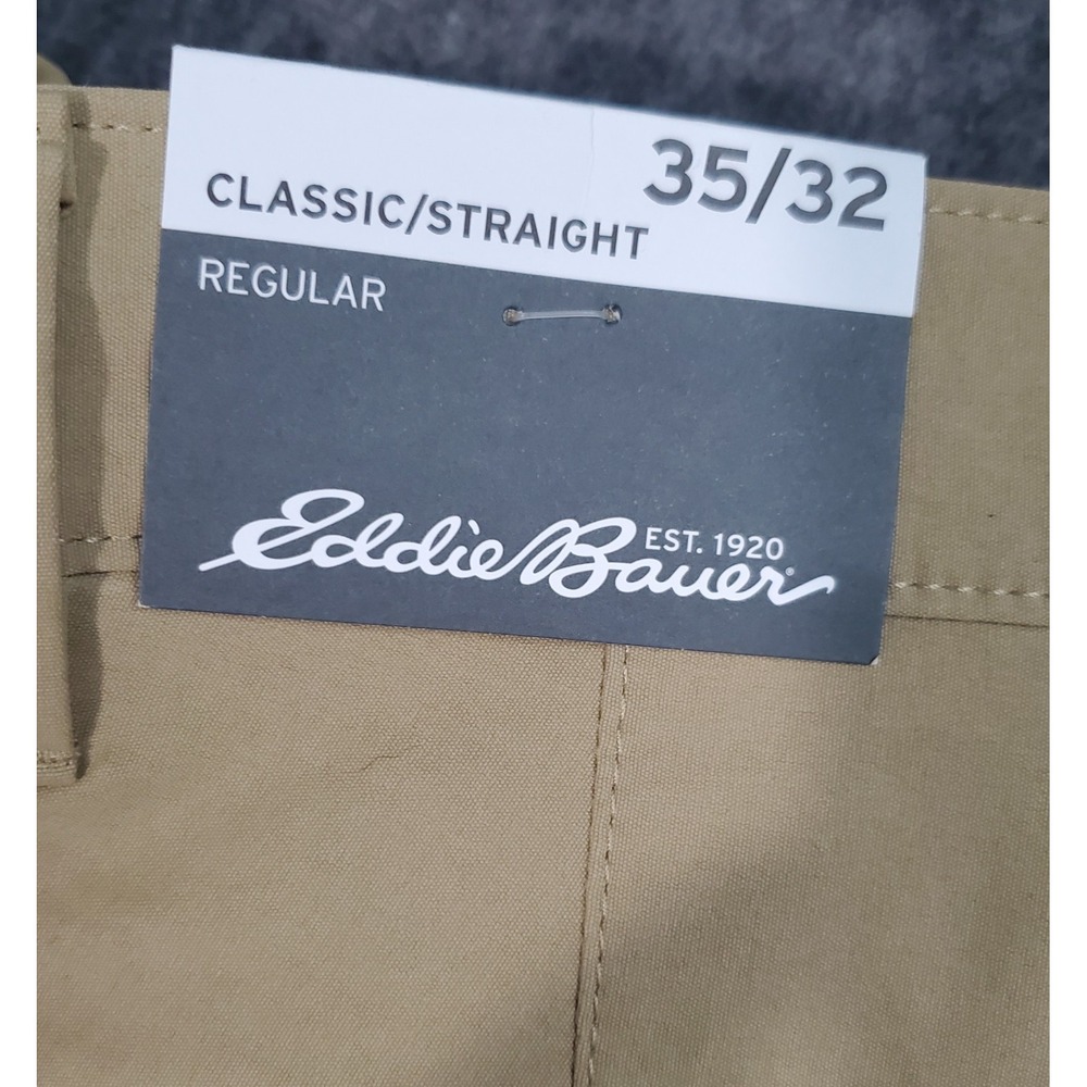 Eddie Bauer Pants Mr Horizon Guide Chino Saddle Mens 35x32 Travex Tan NWT - Picture 6 of 11